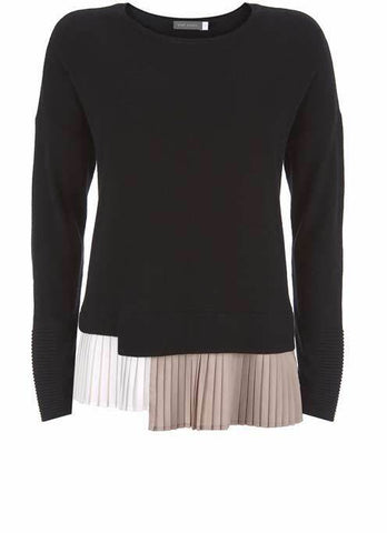 Black Pleated Layered Knit